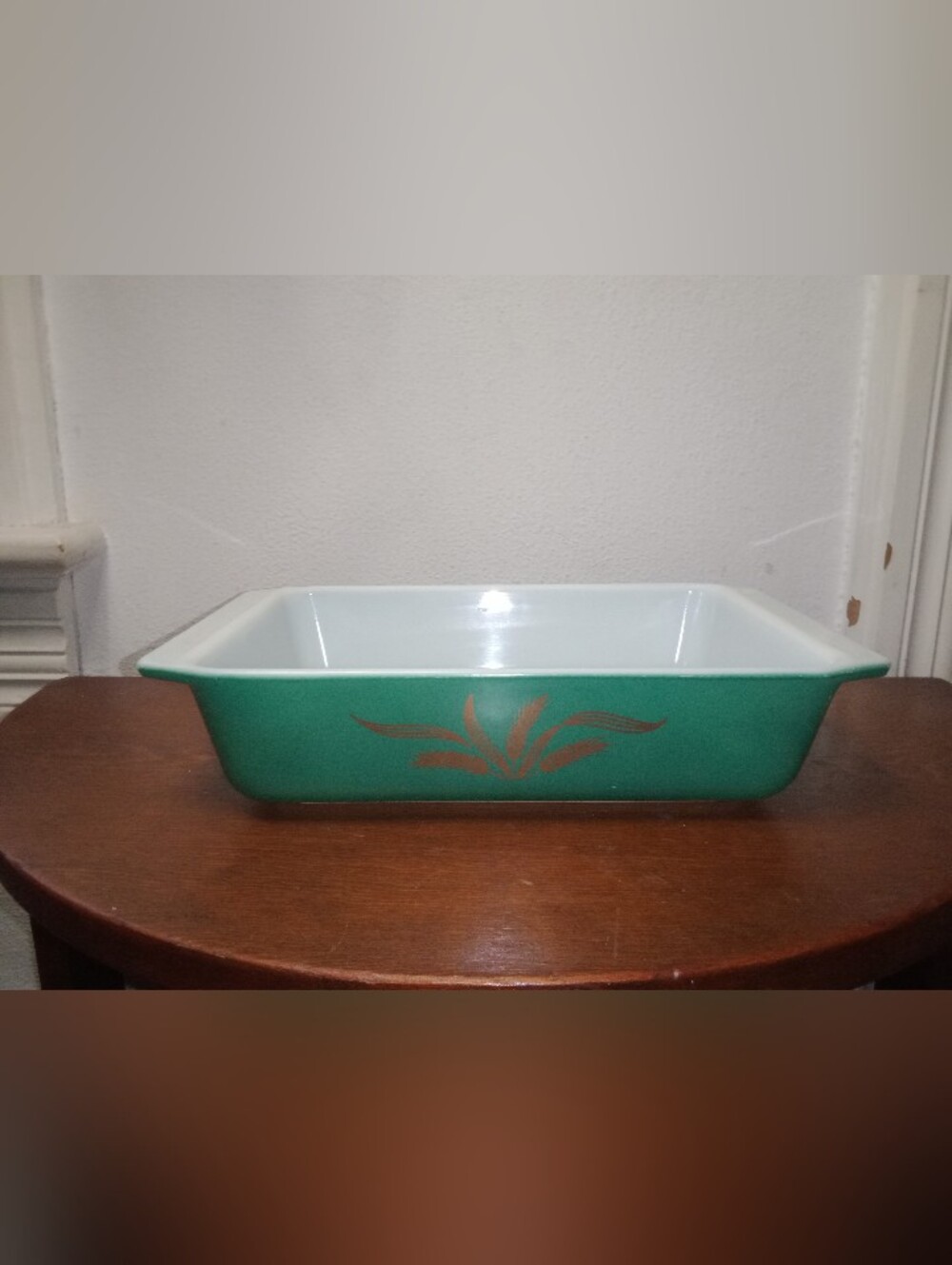 Vintage Pyrex Promotional Turquoise Wheat Rectangle Casserole Dish 2 Qt MCM
